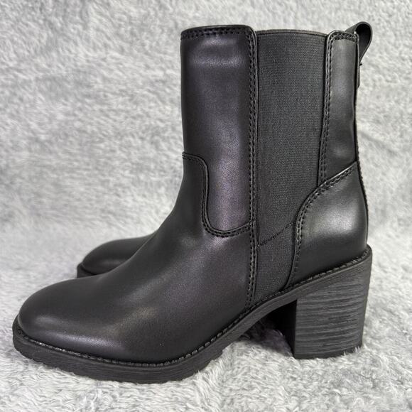 Zodiac Claret Ankle Boots Chelsea Booties Women's 6.5 Black Vegan Leather - Picture 3 of 10